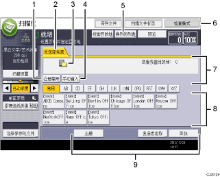 已编号的操作面板屏幕插图