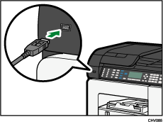 Ilustración del puerto del disco flash USB
