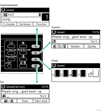 Schermafbeelding bedieningspaneel