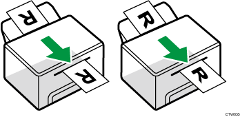 Illustrasjon av hvordan du legger i papir