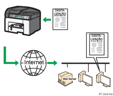 Ilustração de envio por e-mail