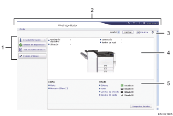 Ilustración de llamada numerada de ilustración de pantalla del explorador Web