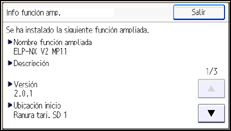 Ilustración de la pantalla panel de mandos