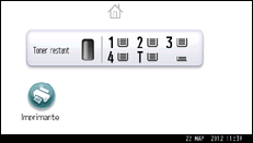 Illustration de l'écran du panneau de commande