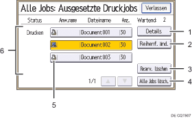 Nummerierte Abbildung Bedienfeld-Display