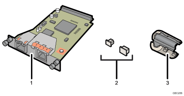 Interface unit contents illustration numbered callout illustration