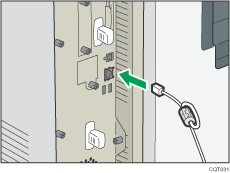 Illustration of connecting the Ethernet interface cable
