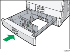 Paper feed tray illustration