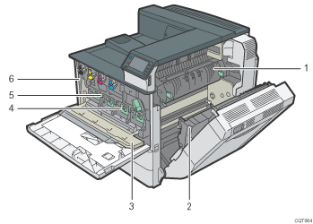 Ilustración de llamada numerada de ilustración de impresora
