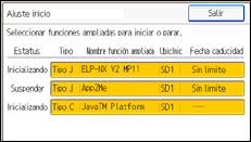 Ilustración de la pantalla panel de mandos