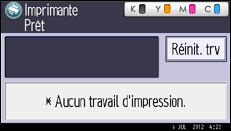 Illustration de l'écran du panneau de commande