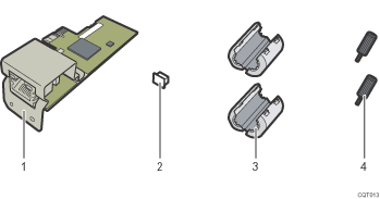 Illustration du contenu de l'unité d'interface avec légende numérotée