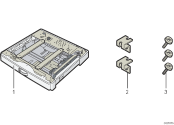 Illustration de l'unité d'alimentation papier avec légende numérotée