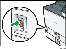 Illustration de l'interrupteur d'alimentation principale.