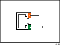 Afbeelding van een 10BASE-T/100BASE-TX-poort illustratie met nummers en benoemingen