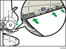 Иллюстрация места подачи бумаги с пронумерованными сносками