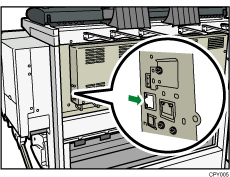 ilustración de la conexión del cable de interfaz de Ethernet