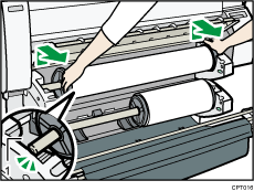 Ilustración de ubicación de entrada de papel con llamada numerada