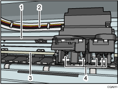 Ilustración del interior de la máquina con llamadas numeradas