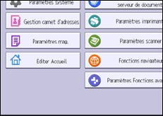 Illustration de l'écran du panneau de commande
