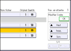 Illustration de l'écran du panneau de commande
