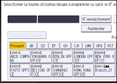 Illustration de l'écran du panneau de commande