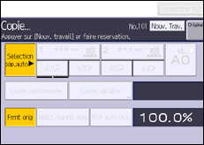 Illustration de l'écran du panneau de commande