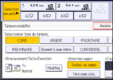 Illustration de l'écran du panneau de commande