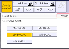 Illustration de l'écran du panneau de commande