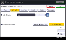 Illustration de l'écran du panneau de commande