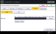 Illustration de l'écran du panneau de commande