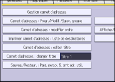 Illustration de l'écran du panneau de commande