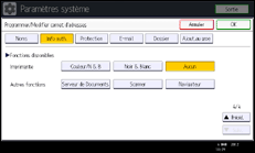 Illustration de l'écran du panneau de commande