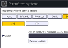 Illustration de l'écran du panneau de commande
