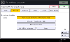 Illustration de l'écran du panneau de commande
