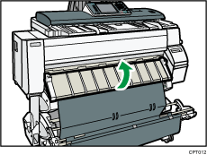 Illustration du capot de l'emplacement d'alimentation papier.