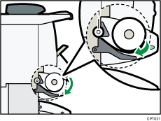 Illustration numérotée de l'emplacement d'alimentation du papier