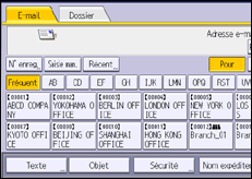 Illustration de l'écran du panneau de commande