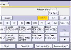 Illustration de l'écran du panneau de commande