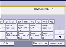 Illustration de l'écran du panneau de commande