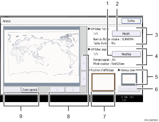 Illustration numérotée du panneau de commande