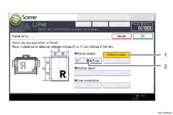 Illustration numérotée du panneau de commande