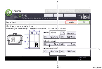 Illustration numérotée du panneau de commande