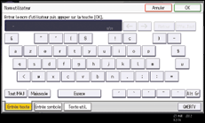Illustration de l'écran du panneau de commande