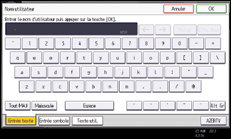 Illustration de l'écran du panneau de commande