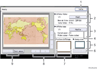 Illustration numérotée du panneau de commande