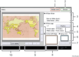 Illustration numérotée du panneau de commande