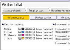 Illustration de l'écran du panneau de commande