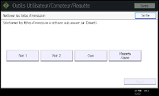 Illustration de l'écran du panneau de commande