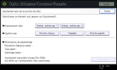 Illustration de l'écran du panneau de commande